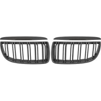 BMW 3-Serie E90/E91 05-08 Dubbelribbad Blanksvart Komplett Sportgrill / Njurar DIEDERICHS